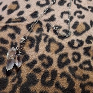 Crystal Pendant Silver Necklace